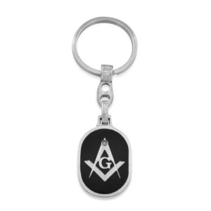 Keychain, pendant, pendants, keyring with Masonic symbol Square and Compasses, masonic pendant