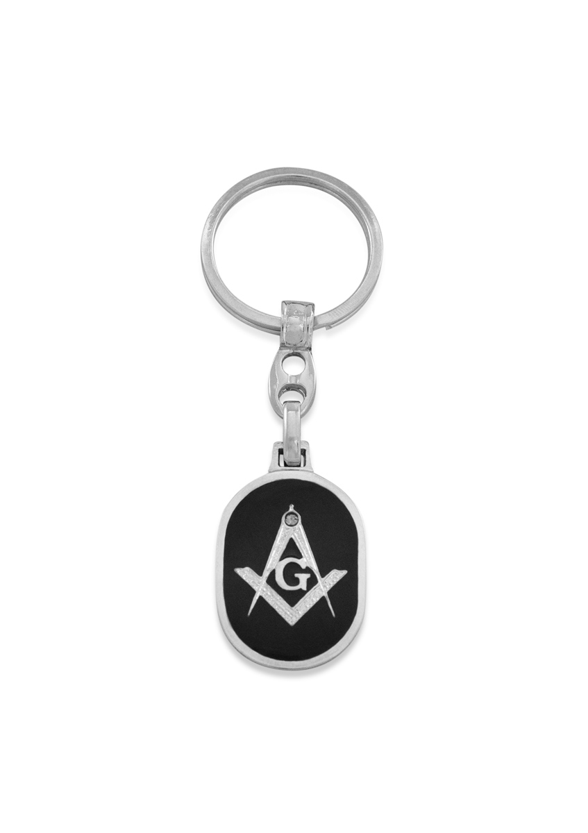 Keychain, pendant, pendants, keyring with Masonic symbol Square and Compasses, masonic pendant
